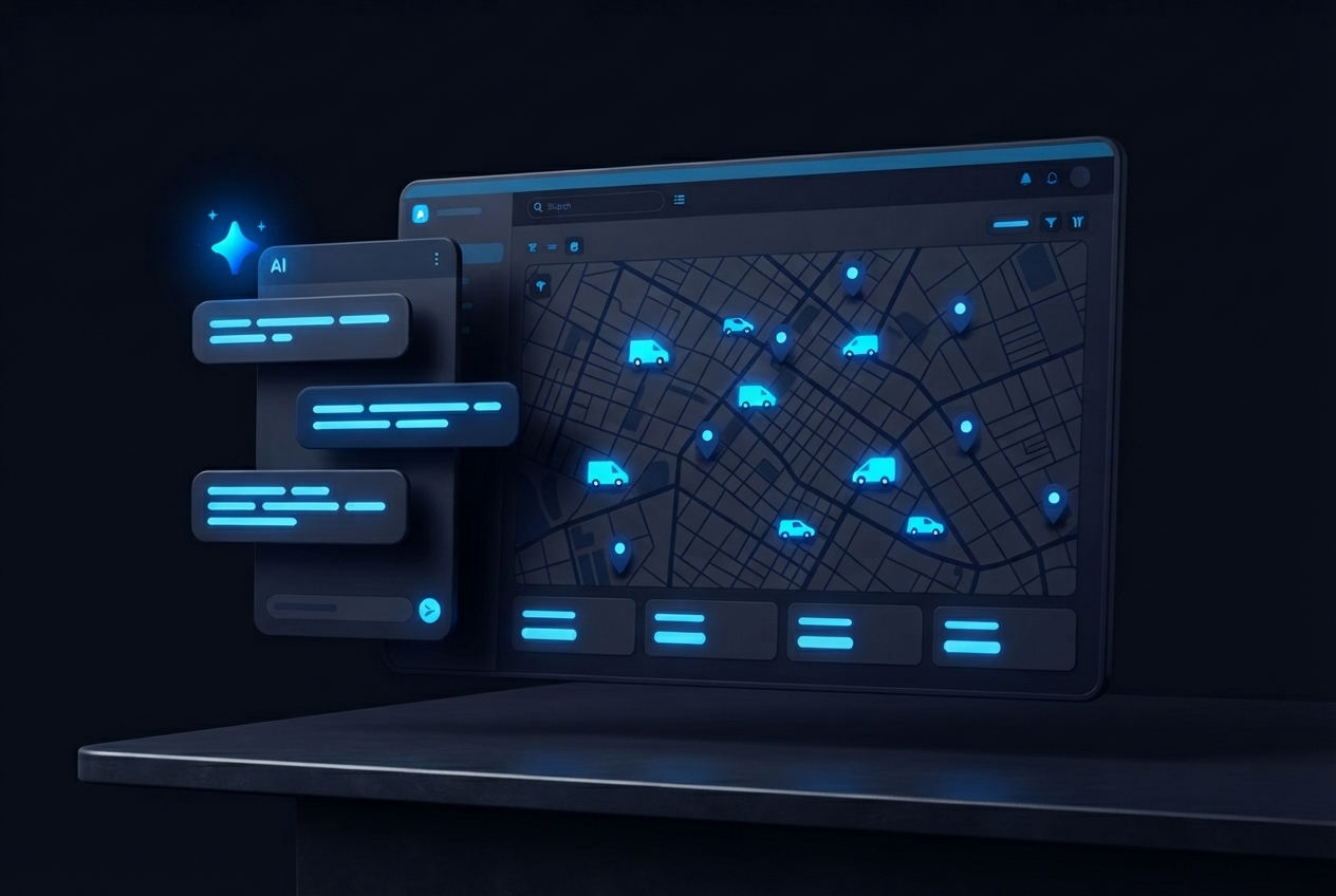 JoTrack AI chat embedded in the fleet dashboard